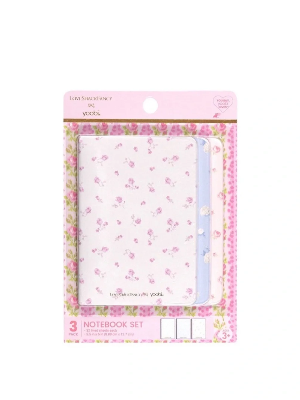 LoveShackFancy x yoobi Floral Mini Notebook Journal Set